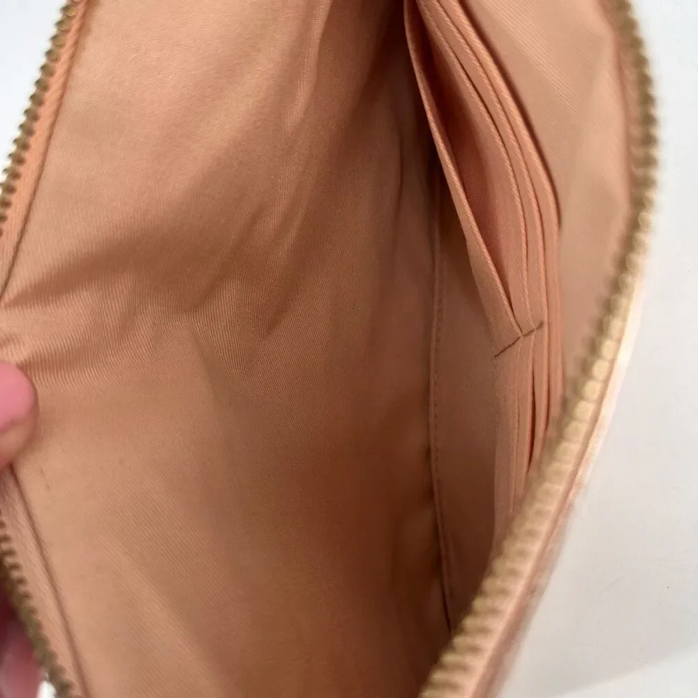 Lodis Rose Gold Metallic Leather Clutch Wristlet‎ Cosmetic Makeup Bag Toiletries